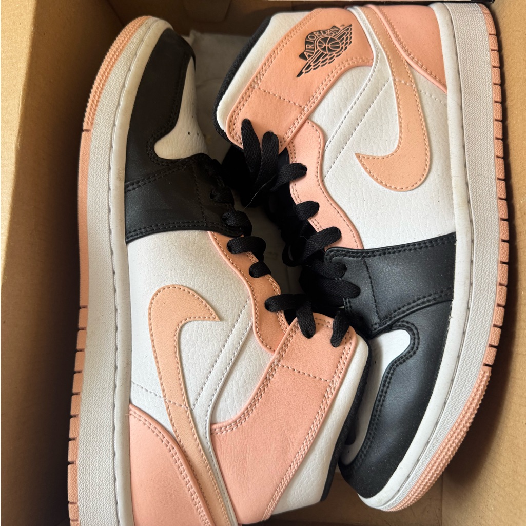 Nike Jordan Women's Black And Peach High-Top Sneakers